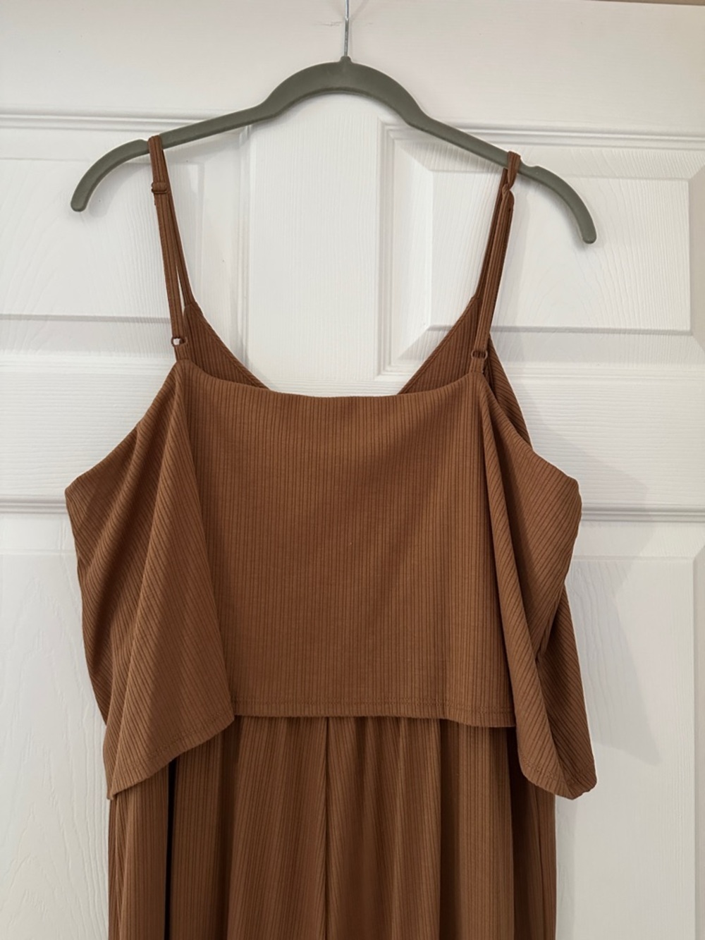 Rust Wide-Leg Ribbed Jumpsuit - Picture 6 of 7